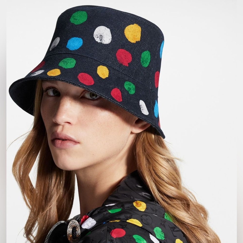 Louis Vuitton x Yayoi Kusama Reversible Painted Dots Bucket Hat Denim